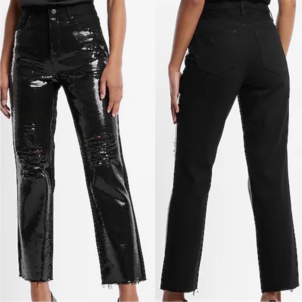 Express Sequin High Rise Jeans
